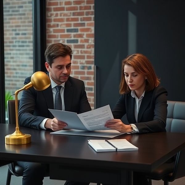 Twee adviseurs bespreken een risicodocument